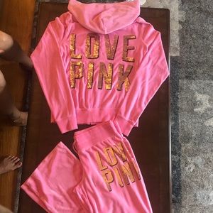 EUC PINK by Victoria’s Secret Velour track suit